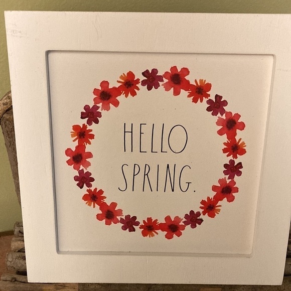 Rae Dunn "HELLO SPRING" Wooden Tabletop Sign (EUC!) - Picture 2 of 5